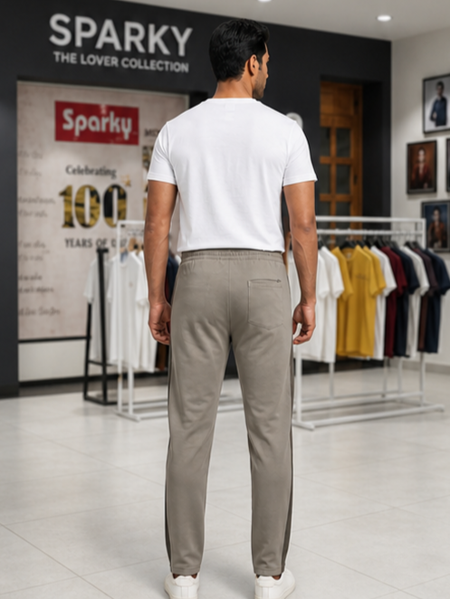 SPARKY Men Light Grey  Premium Slim Fit Track Pant | Casual Activewear Lower