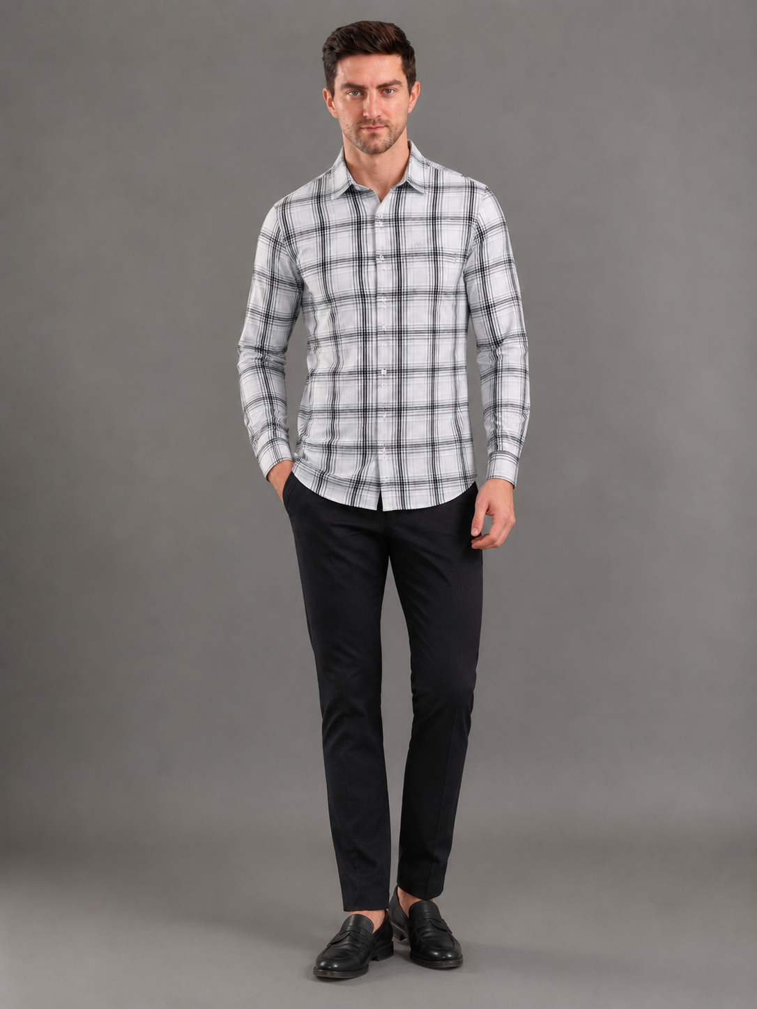 Men Premium Casual Check Shirt Full Sleeve Regular Fit