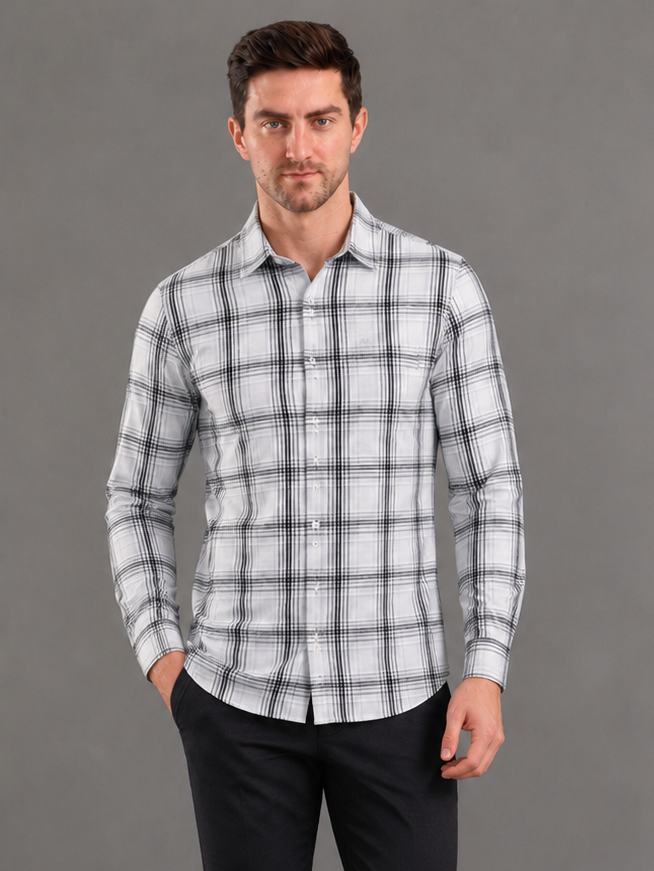 Men Premium Casual Check Shirt Full Sleeve Regular Fit