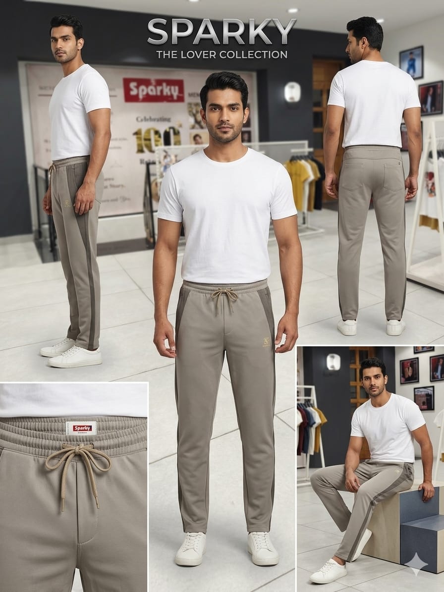 SPARKY Men Light Grey  Premium Slim Fit Track Pant | Casual Activewear Lower