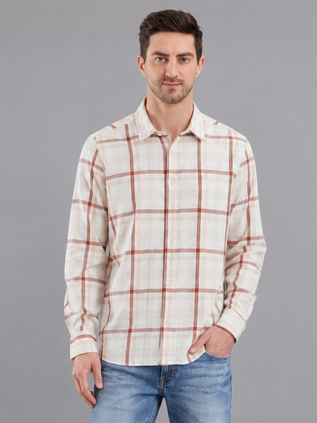 Men Premium Casual Check Shirt Full Sleeve Regular Fit