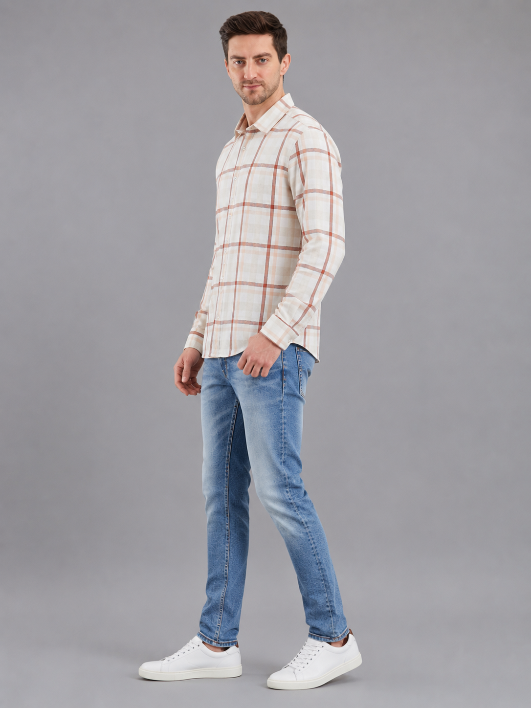 Men Premium Casual Check Shirt Full Sleeve Regular Fit