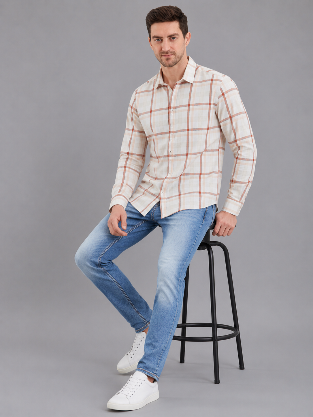 Men Premium Casual Check Shirt Full Sleeve Regular Fit