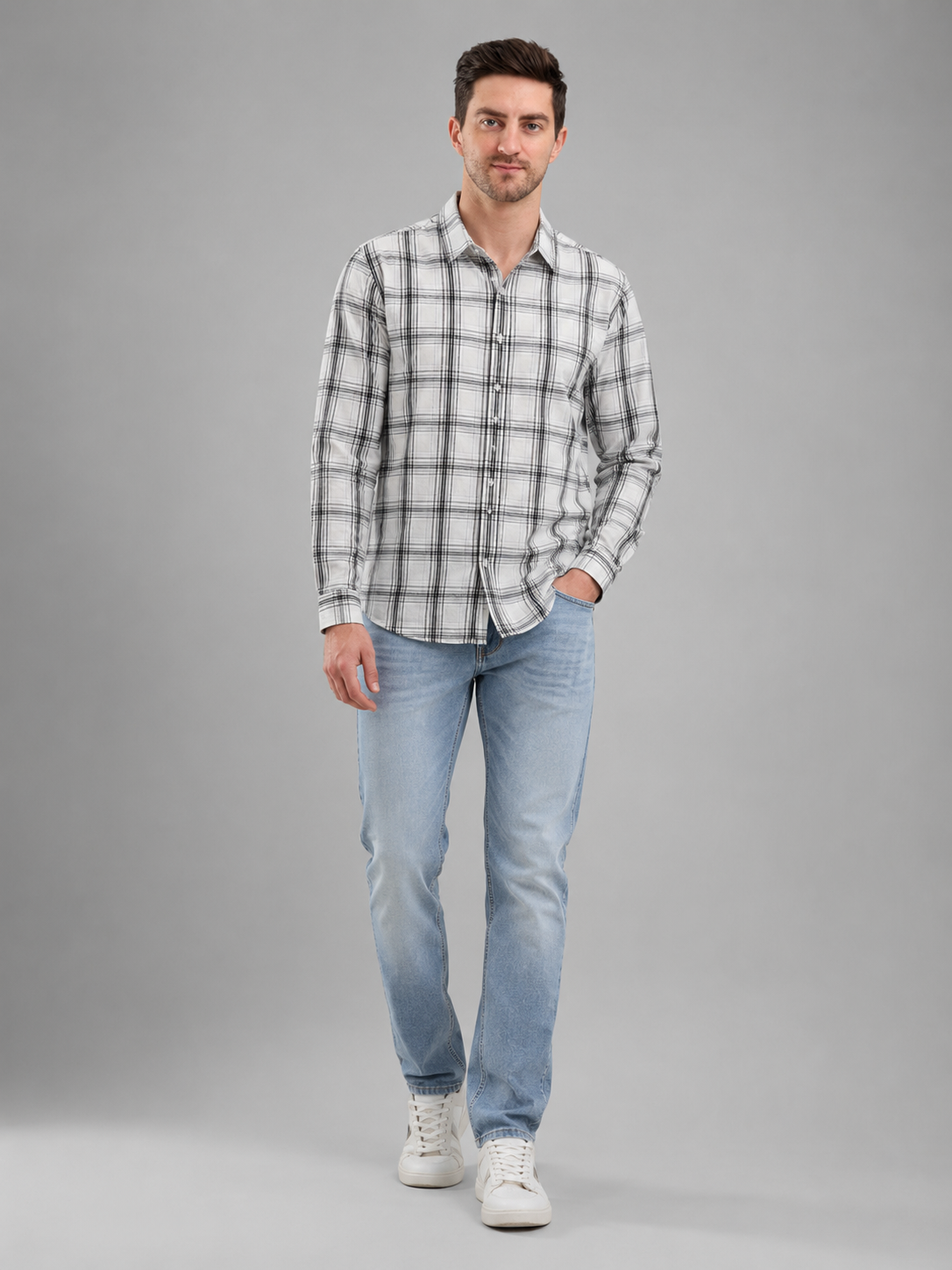 Men Premium Casual Check Shirt Full Sleeve Regular Fit