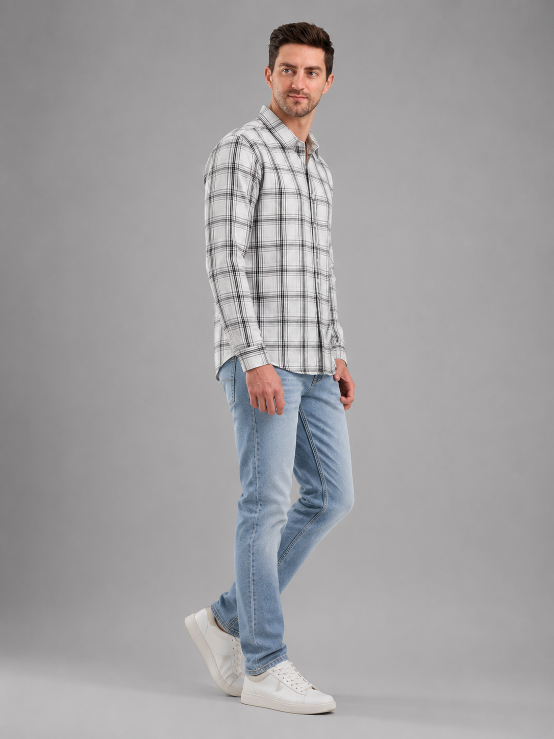Men Premium Casual Check Shirt Full Sleeve Regular Fit