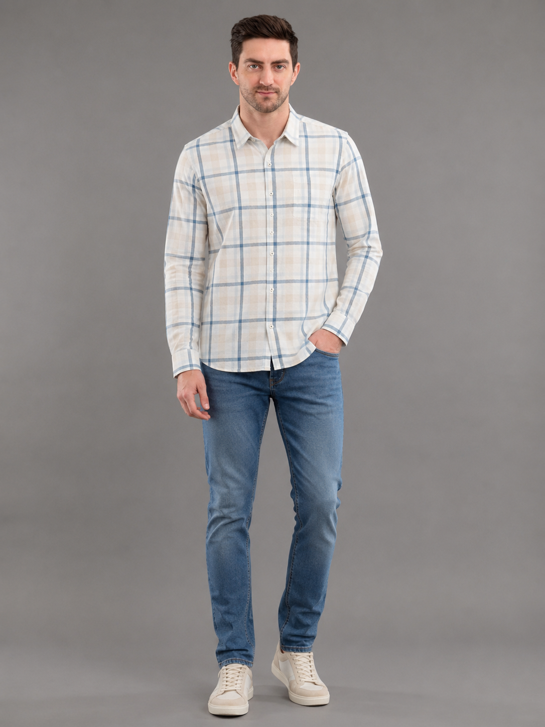 Men Premium Casual Check Shirt Full Sleeve Regular Fit