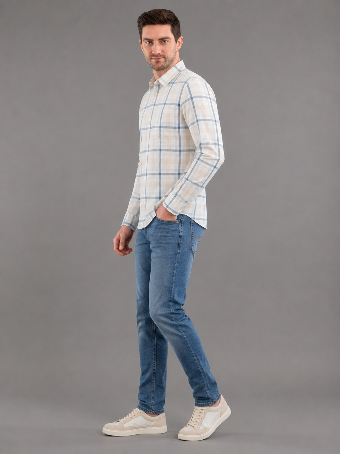 Men Premium Casual Check Shirt Full Sleeve Regular Fit