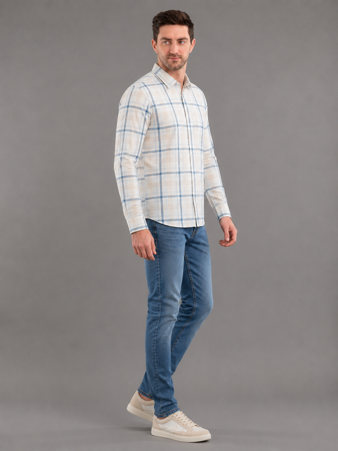 Men Premium Casual Check Shirt Full Sleeve Regular Fit